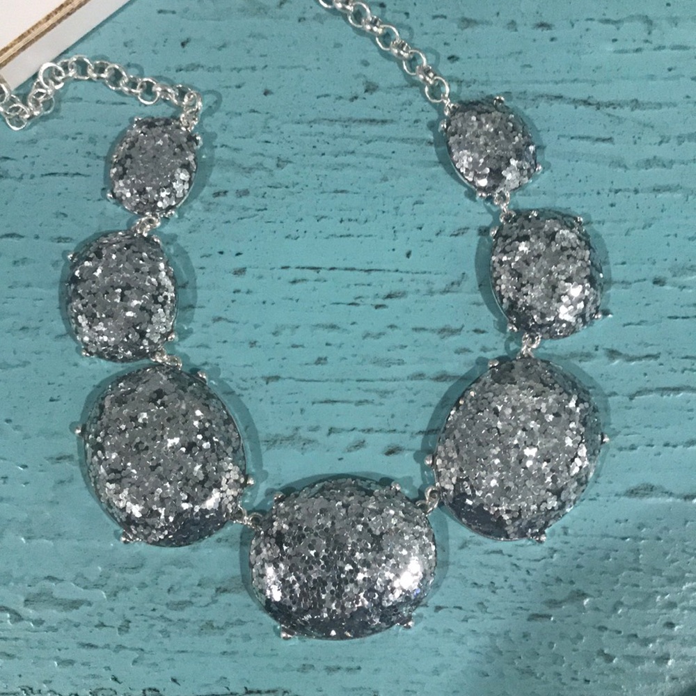 Silver Sparkle Statement Necklace